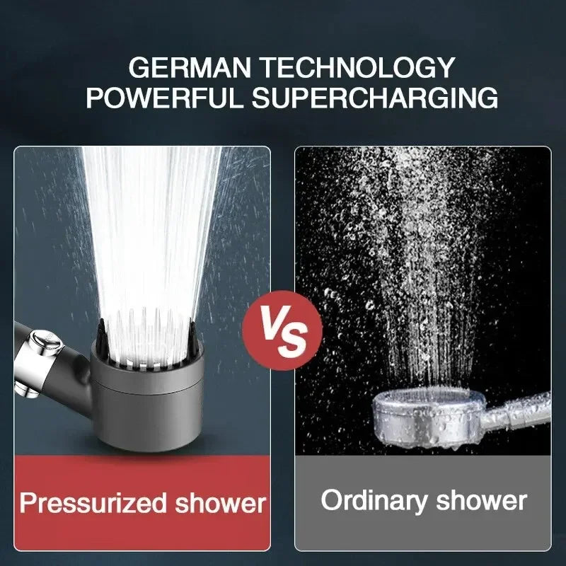 High Pressurized Filter Shower Head 3-mode Adjustable Spray and massage brush ,transform your shower.