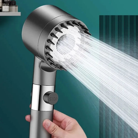 High Pressurized Filter Shower Head 3-mode Adjustable Spray and massage brush ,transform your shower.