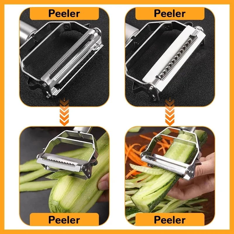 Multifunctional Kitchen Peeler ,slice and dice with ease essential kitchen tool you need.