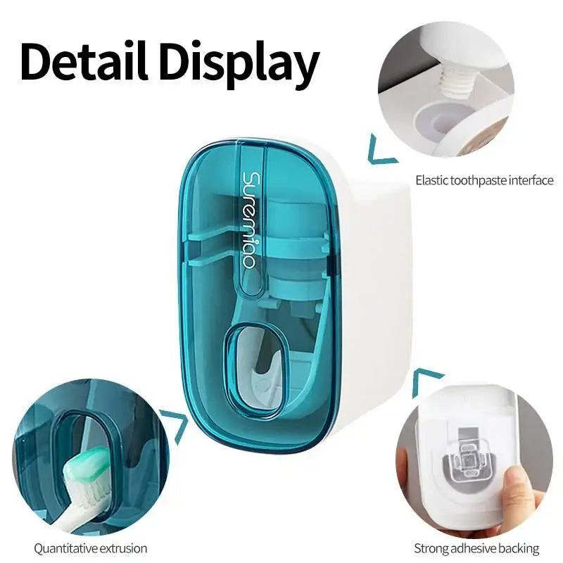 Automatic Toothpaste Dispenser Wall Mounted Lazy Toothpaste Squeezer Toothbrush Holder Bathroom Accessories