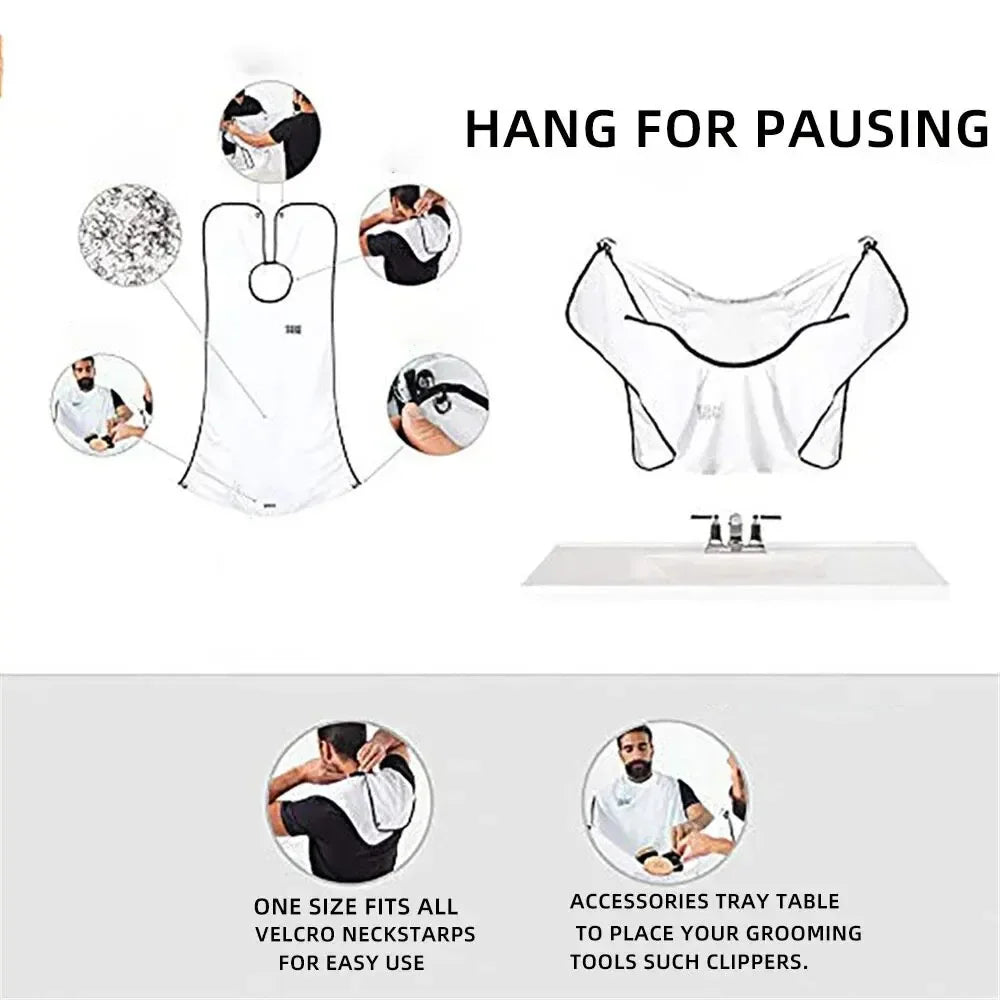 Male Shaving Apron Beard Catcher Cape Care groom without the mess say goodbye to bathroom cleanup get yours today and experience the difference.